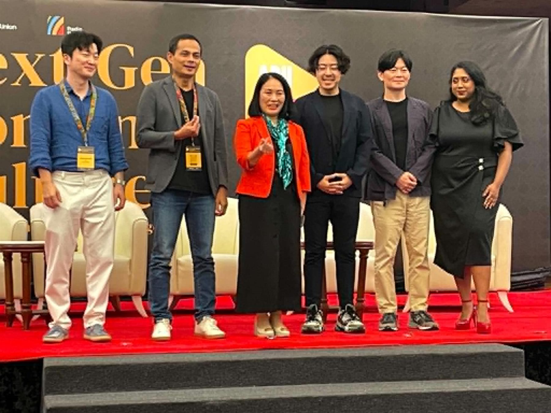 Journalist Ta Bich Loan with fellow speakers at ABU Confest 2026